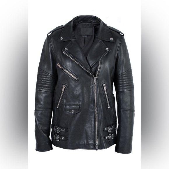 Leather Moto Biker Jacket - Picture 3 of 14